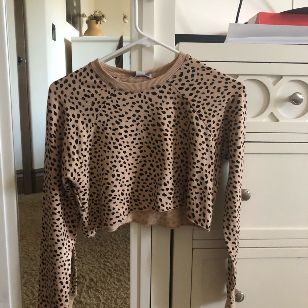 cropped leopard print sweater